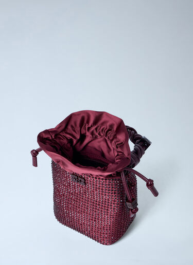 GANNI Mini Bou Bucket Handbag Burgundy gan0263037