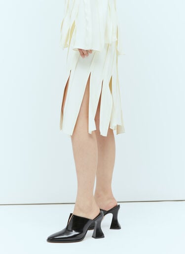 Bottega Veneta Fringe Hem Panel Skirt Cream bov0256037