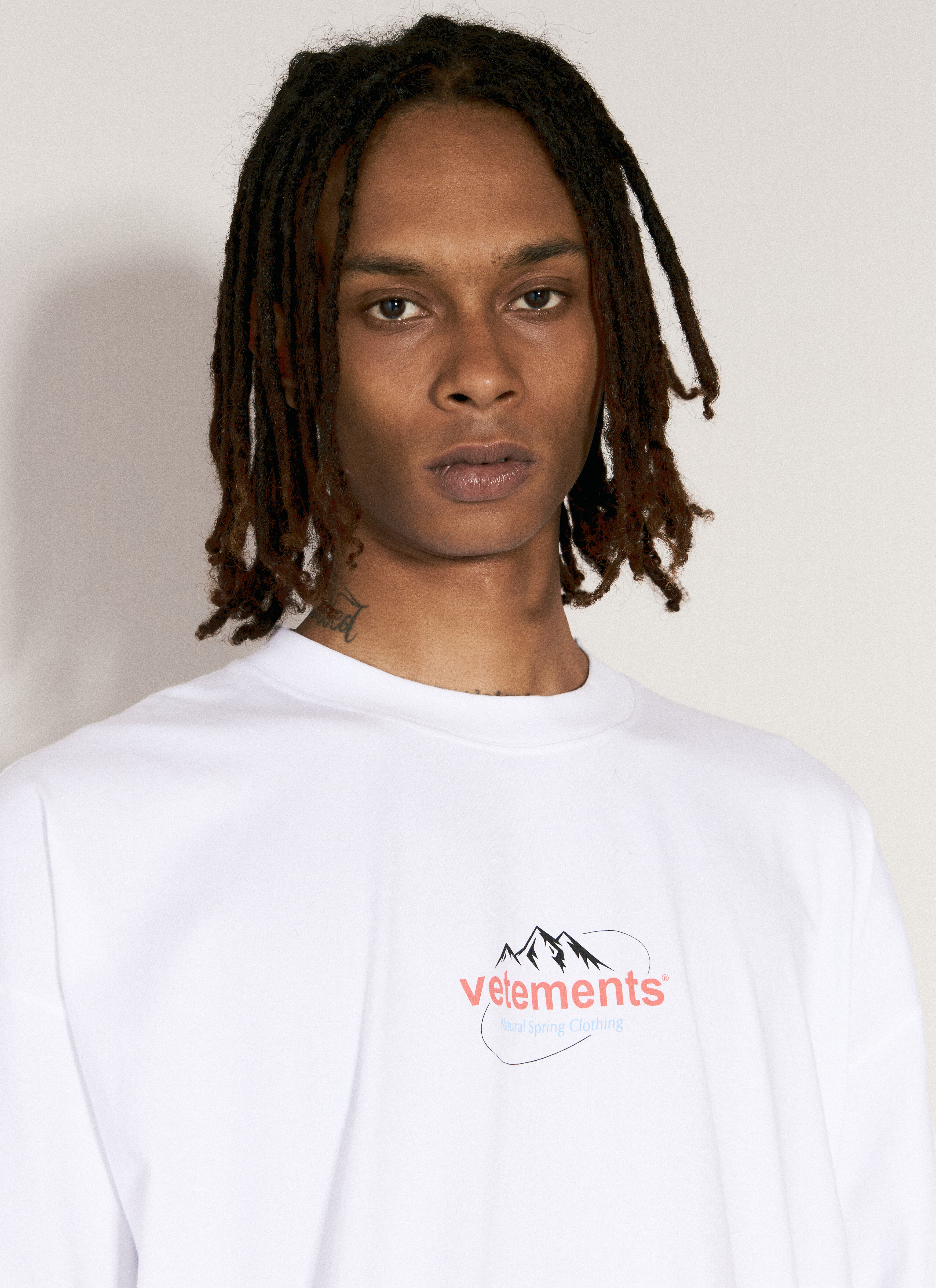VETEMENTS Men's' Spring Water Logo T-Shirt in White | LN-CC®