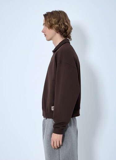 Brain Dead Half-Zip Collared Sweatshirt Brown bra0164006