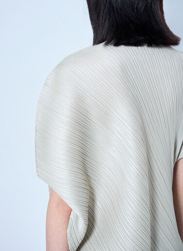 Pleats Please Issey Miyake Pleated Asymmetric Top Beige plp0264018
