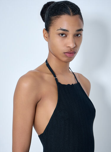 Jacquemus Halterneck Ribbed Knit Dress Navy jac0264019