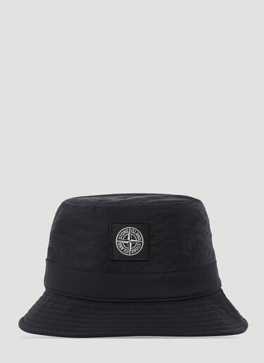 Stone Island Logo Patch Bucket Hat Black sto0154095