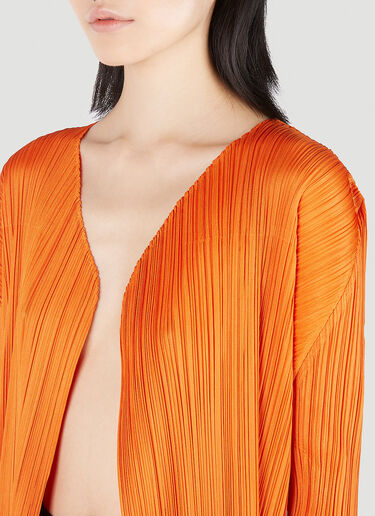 Pleats Please Issey Miyake 长款褶裥开衫 橙色 plp0251015