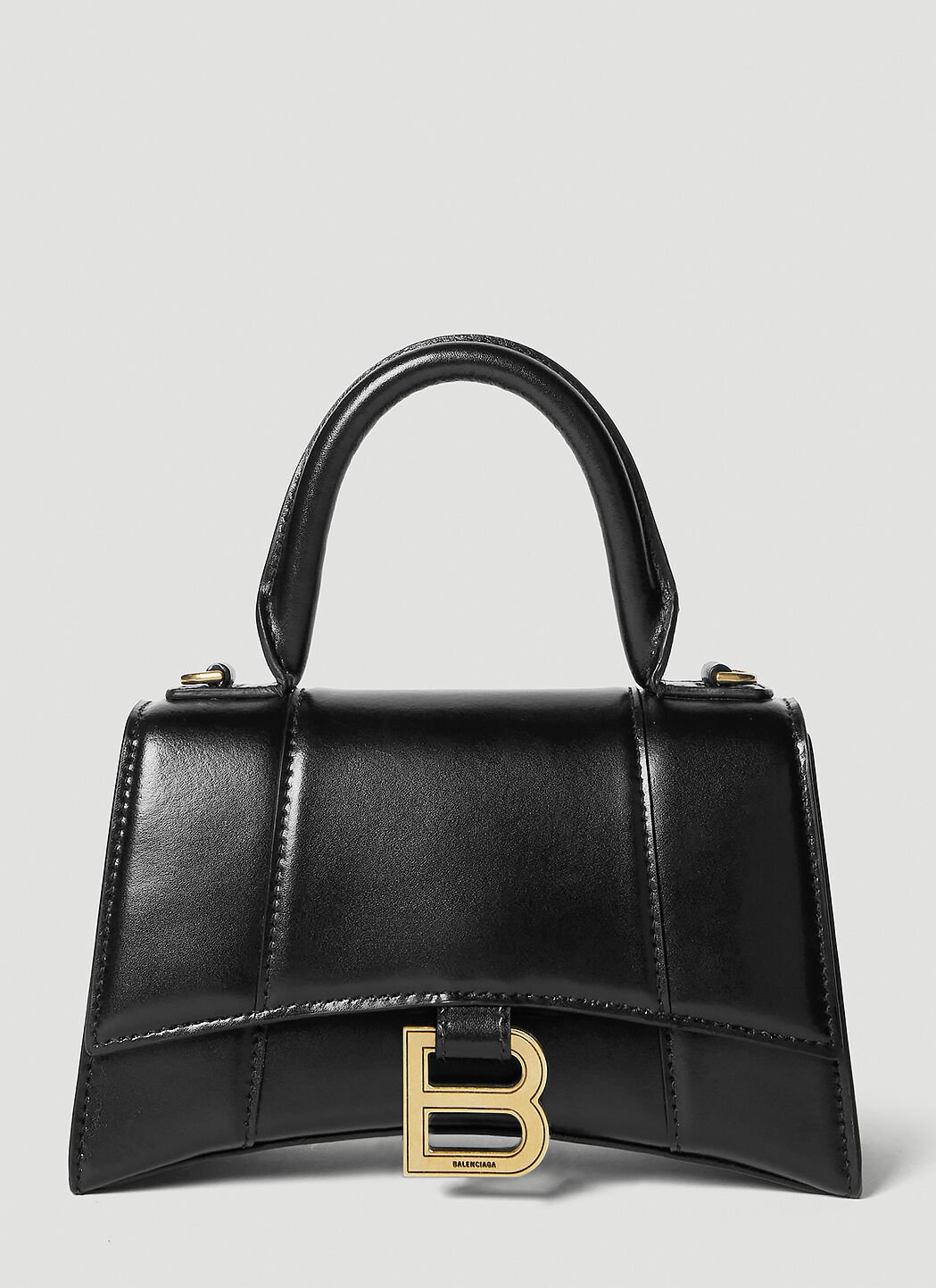 Balenciaga Hourglass Top Handle Extra Small Bag Black bal0253036