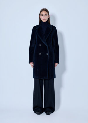 Max Mara Roseto Alpaca and Wool Coat Navy max0266100