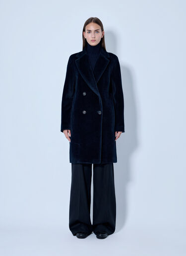 LN-CC® - Max Mara: Roseto Alpaca and Wool Coat - Navy Max Mara Roseto Alpaca and Wool Coat Navy max0266100