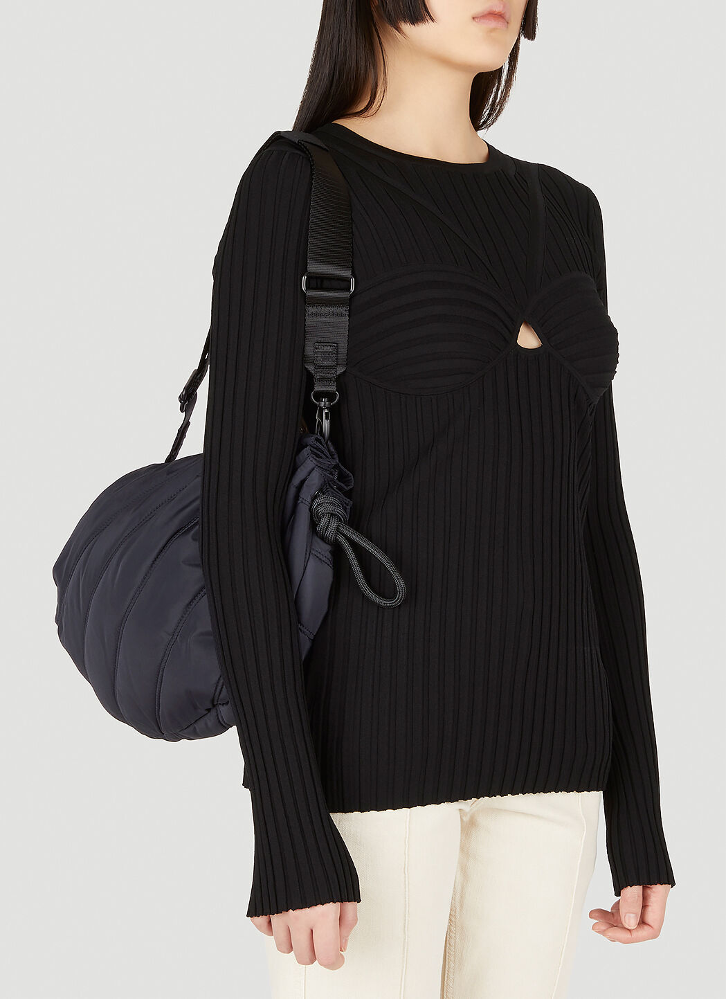 Quilted shoulder bag black cheap
