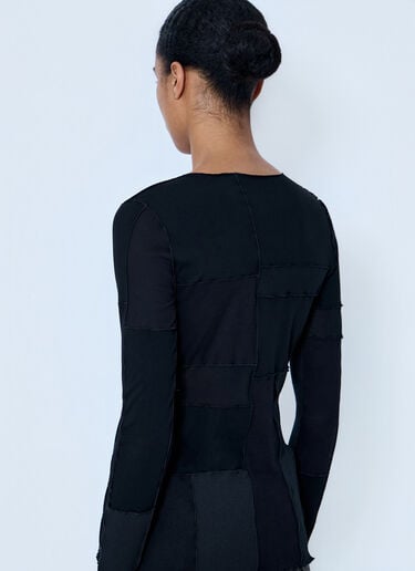 LIMI Feu Patchwork Long T-Shirt Black lmf0264012