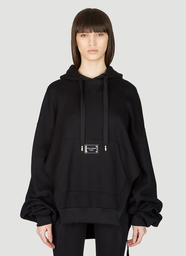 Dolce & Gabbana Logo Plaque Hooded Sweatshirt Black dol0253011
