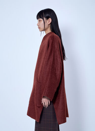 Max Mara Short Alpaca and Wool Coat Burgundy max0266216