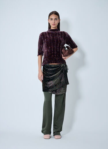 Dries Van Noten Printed Pants With Contrast Overlay Khaki dvn0262027
