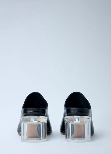 MM6 Maison Margiela Leather Mule with Transparent Block Heel Black mmm0264014