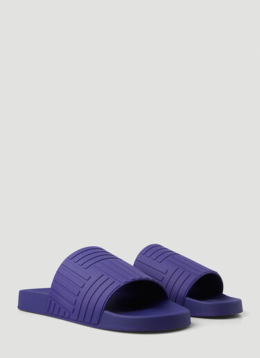 Bottega Veneta Embossed Rubber Slides Purple bov0148140