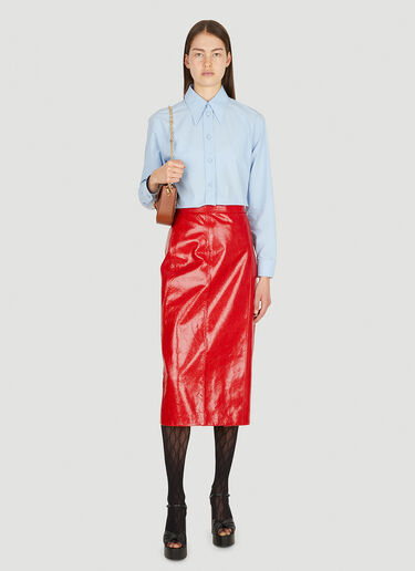 Gucci Python Print Leather Skirt Red guc0251022