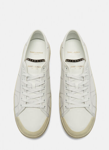Saint Laurent SL/37 Studded Low-Top Distressed Sneakers White sla0128031