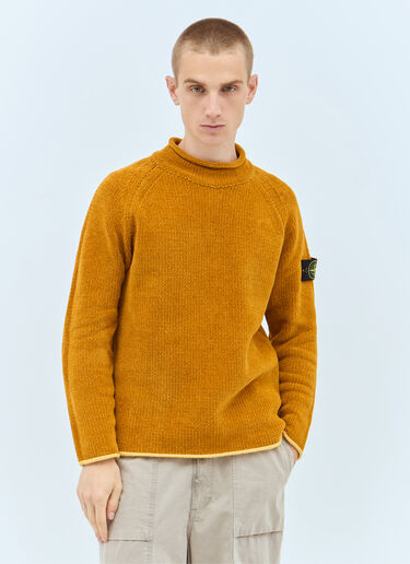 Stone Island Logo Patch Sweater Orange sto0158035