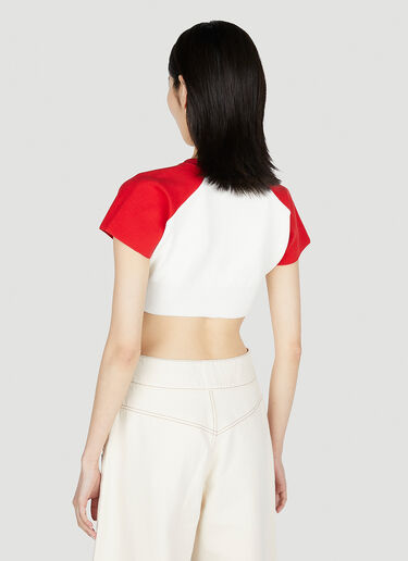 Meryll Rogge Cropped Baseball Top White mrl0252012