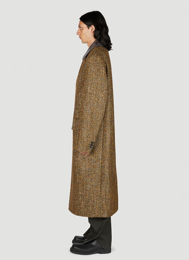 Bottega Veneta Textured Wool Speckled Coat Brown bov0154004
