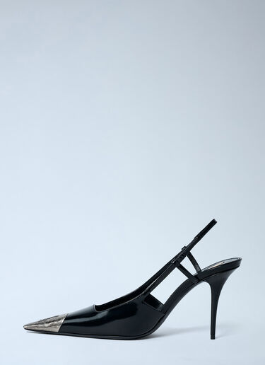 Jeanne 90 Slingback Heels Saint Laurent Jeanne 90 Slingback Heels Black sla0262000