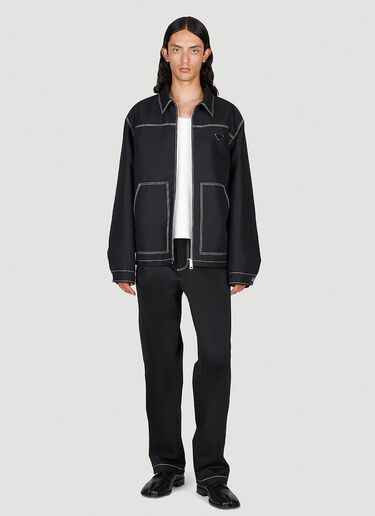 Prada Contrast Stitch Pants Black pra0153042