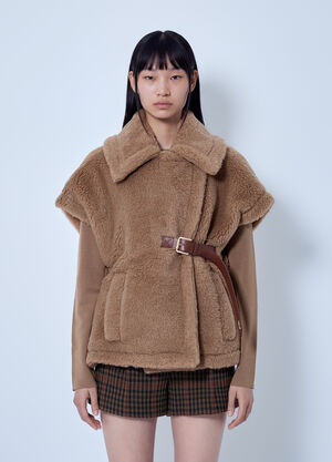 Max Mara Belted Teddy Cape Camel max0266082