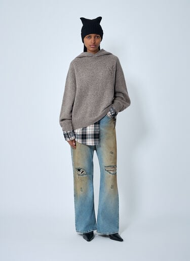 Embroidered Knit Hooded Sweater Acne Studios Embroidered Knit Hooded Sweater Beige acn0262007