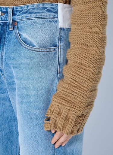 LN-CC® - MM6 Maison Margiela: Wide-Leg Denim Jeans - Blue MM6 Maison Margiela Wide-Leg Denim Jeans Blue mmm0265011