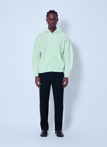 LN-CC® - Homme Plissé Issey Miyake: July Zip-Up Hoodie - Green Homme Plissé Issey Miyake July Zip-Up Hoodie Green hmp0166014