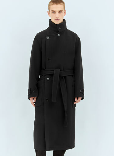 Lemaire Wrap Wool Coat Black lem0158001