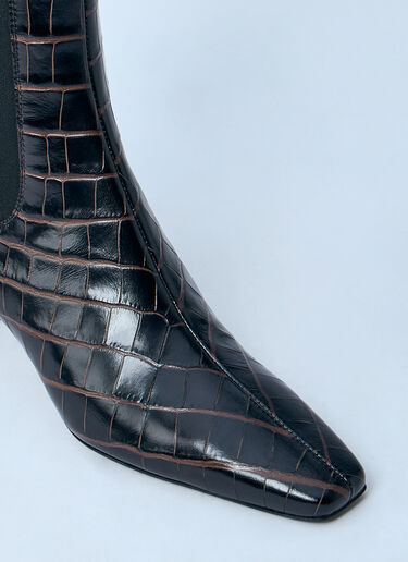 Croc-Embossed Leather Boots TOTEME Croc-Embossed Leather Boots Brown tot0261009