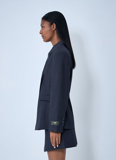 Stretch Stripe Single-Breasted Blazer GANNI Stretch Stripe Single-Breasted Blazer Grey gan0261018