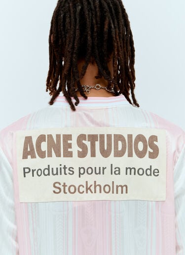 Acne Studios ストライプフットボールジャージー ピンク acn0156007