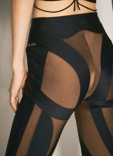 Mugler 双色螺旋图案紧身裤 米色 mug0255004
