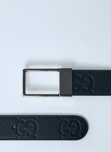 Gucci Rectangular Logo Engraved Belt Black guc0159088