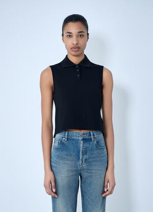 Saint Laurent Cassandre Polo Shirt Black sla0263018