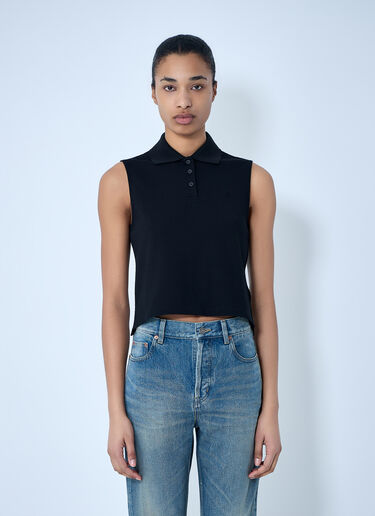 Saint Laurent Cassandre Polo Shirt Black sla0263018