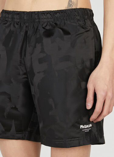 Alexander McQueen Graffiti Swim Shorts Black amq0151030