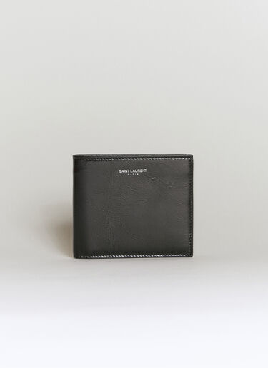 Saint Laurent Logo Embossed Bi-Fold Wallet Black sla0156030