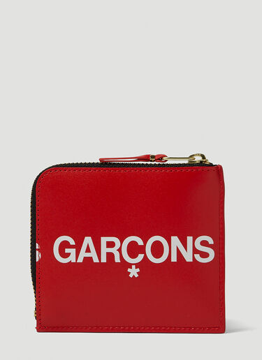 Comme des Garçons Wallet Huge Logo Zip Wallet Red cdw0347013