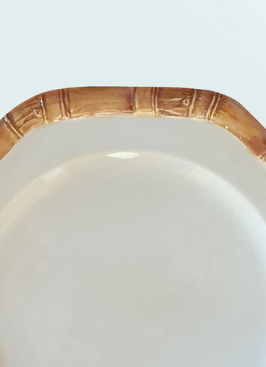 Les-Ottomans Set Of Four Bamboo Dinner Plates White wps0691388