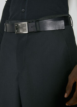 Dolce & Gabbana Logo Plaque Leather Belt Grey dol0156008