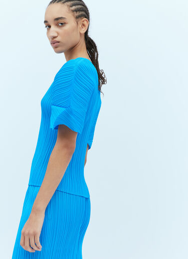 Short Sleeve Pleated Top Pleats Please Issey Miyake Short Sleeve Pleated Top Blue plp0254001