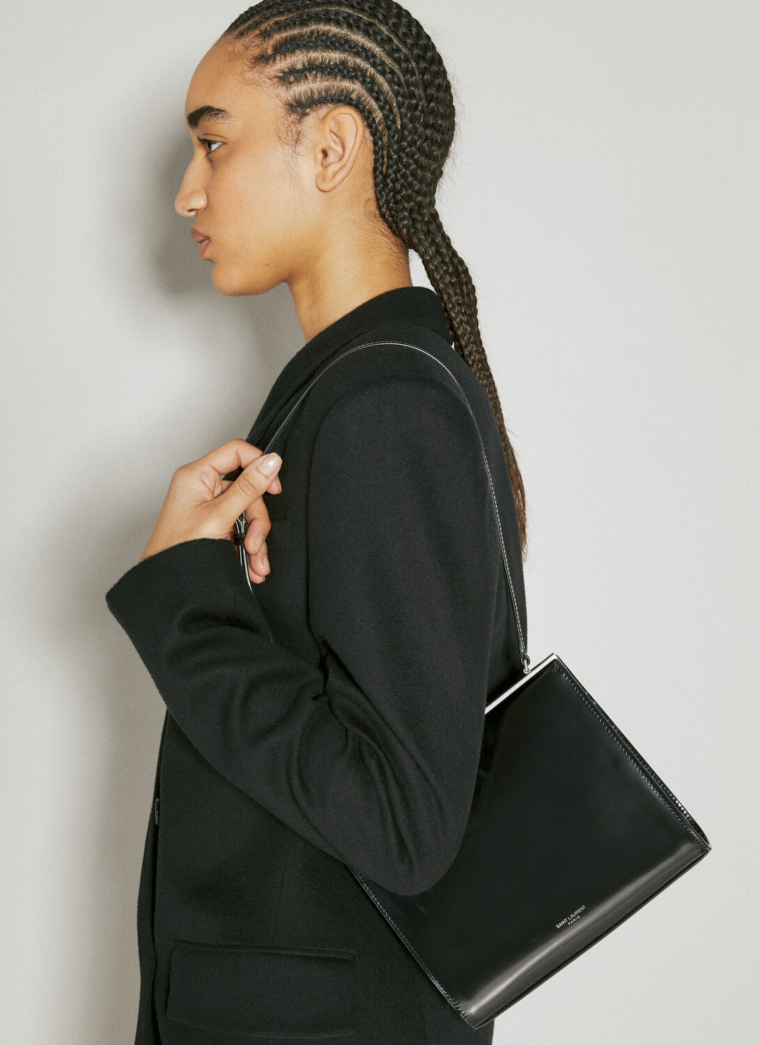 Shop Saint Laurent Le Anne-marie Shoulder Bag In Black