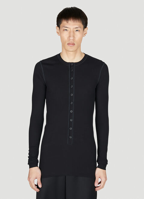 Dolce & Gabbana Henley Long Sleeve Top Black dol0153003