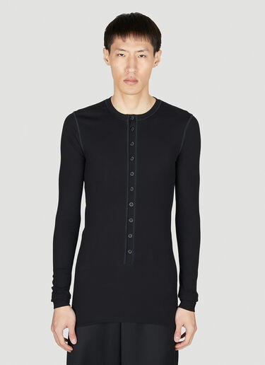 Henley Long Sleeve Top Dolce & Gabbana Henley Long Sleeve Top Black dol0152008