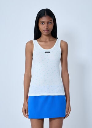 Miu Miu Striped Tank Top Blue miu0263014