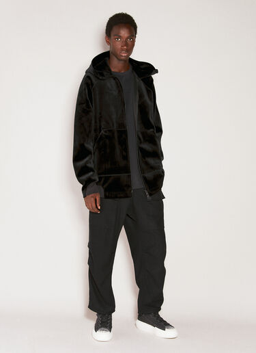 Y-3 Velvet Hooded Sweatshirt Black yyy0354039