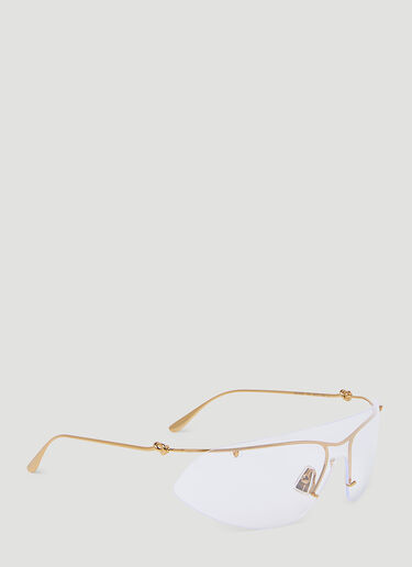 ノットシールドサングラス Bottega Veneta ノットシールドサングラス ゴールド bos0354002