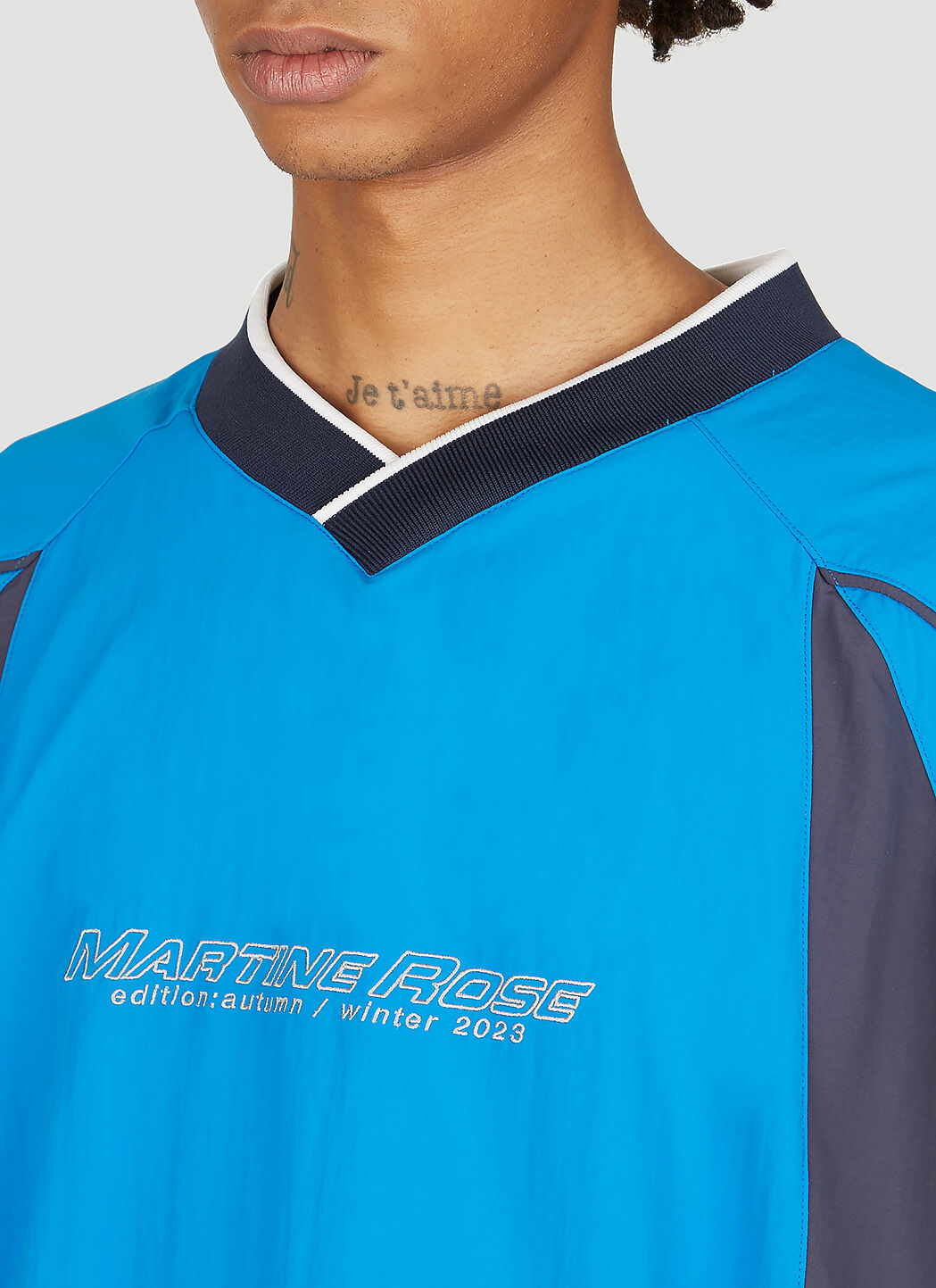 入荷now 買えない Sweater Sports Embroidery Logo Men's' Rose Martine in LN-CC® | Blue トップス